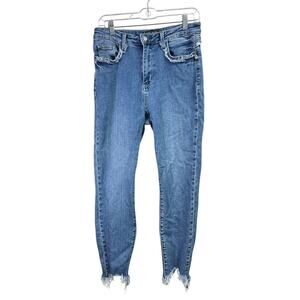 Judy Blue Maryville High Rise Fray Slim Fit Jeans Straight Tapered Ankle 9/29
